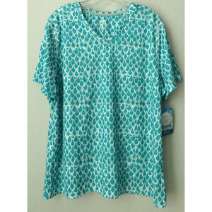 NWT Reel Legends Womens Free Line Shirt Sz 1X Vintage Mermaid UV Quick Dry